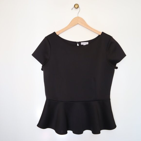 Bisou Bisou Peplum Jet Black L - Picture 1 of 4